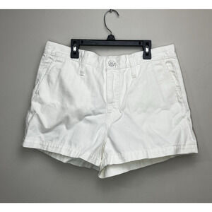 J Crew A Line Denim Shorts Womens 30 White Cotton Blend Classic Jean Chino
